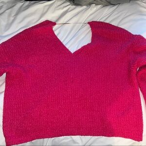 Women's Pink Sweater with Tie Back Detailing